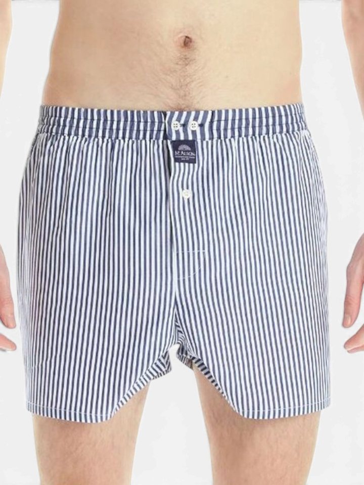 Wit met navy gestreepte boxershort Mc Alson