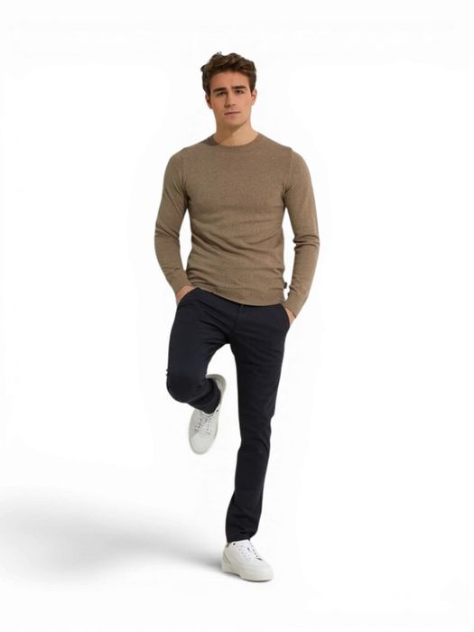 Beige pull met ronde hals Bart Saint Steve