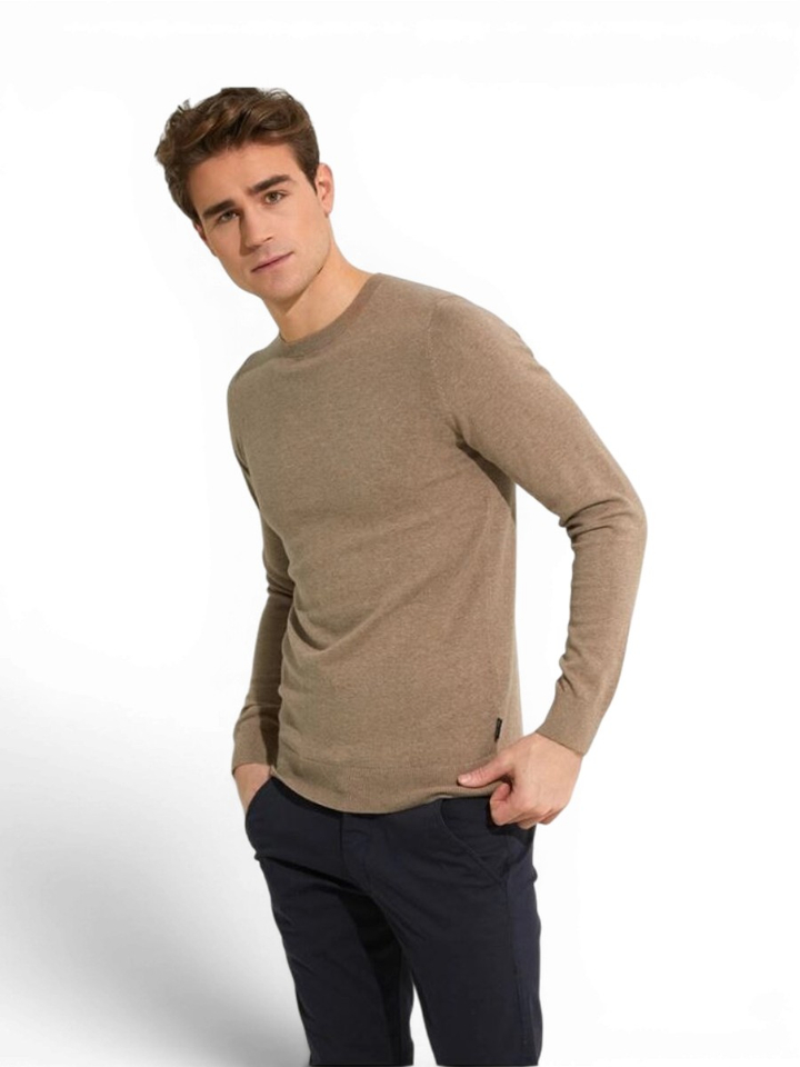 Beige pull met ronde hals Bart Saint Steve