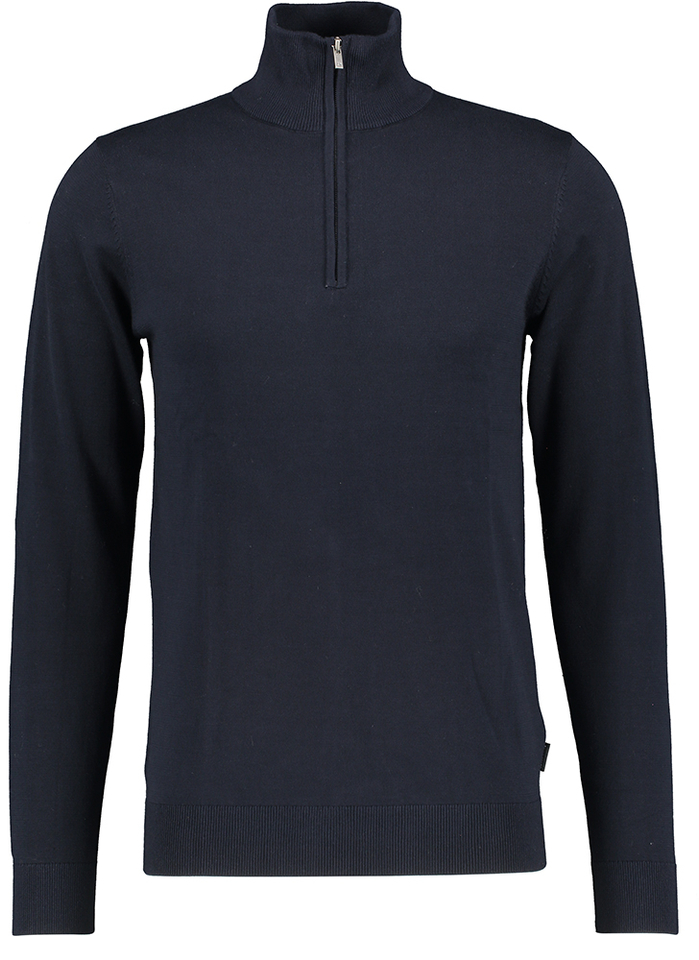 Donkerblauwe pull met korte rits Cas Saint Steve