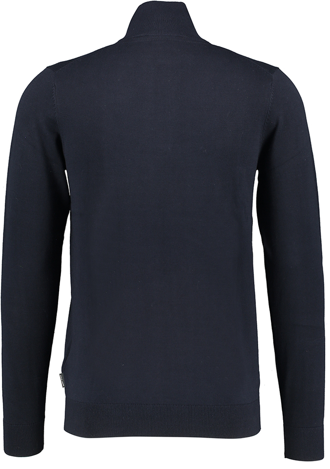 Donkerblauwe pull met korte rits Cas Saint Steve