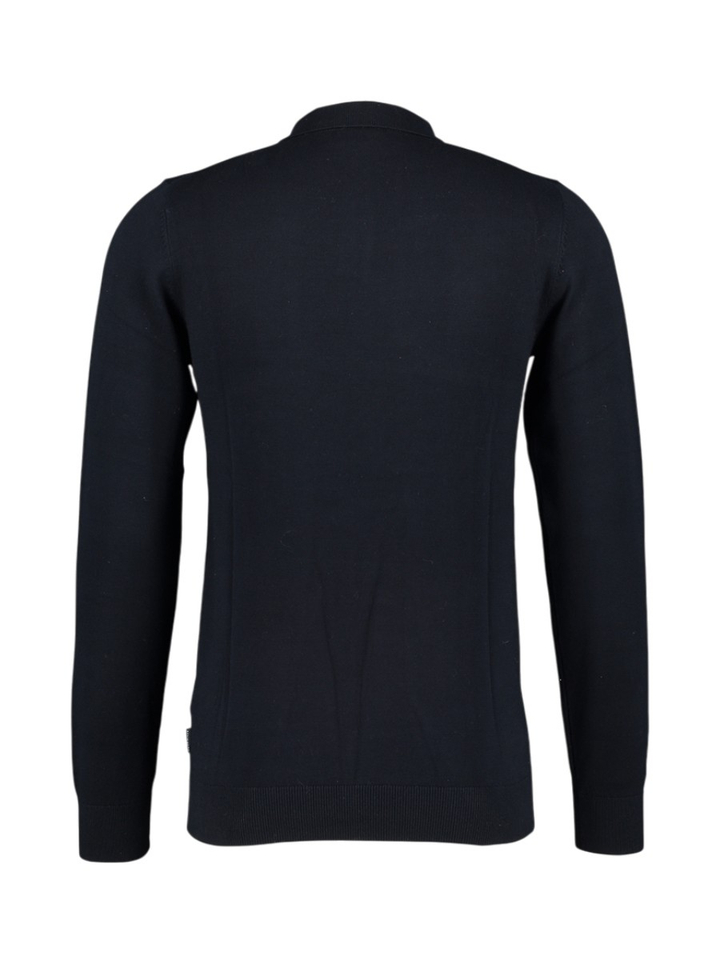 Donkerblauwe trui met knopen aan de hals Berend Saint Steve