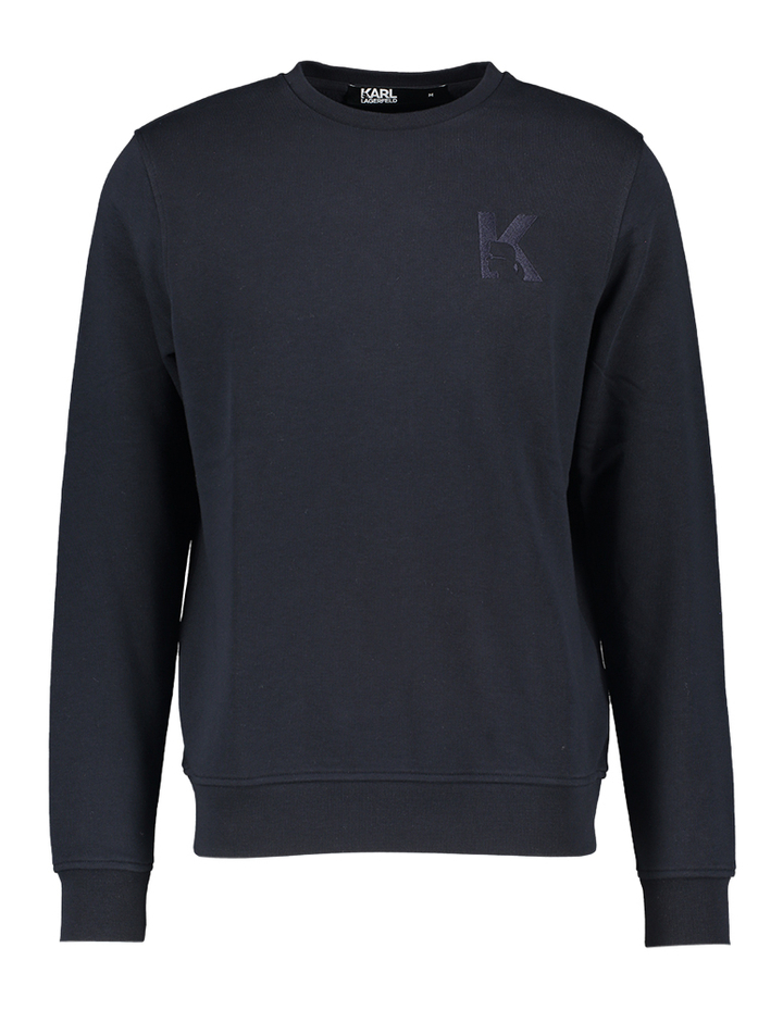 Blauwe sweater met logo borduring Karl Lagerfeld
