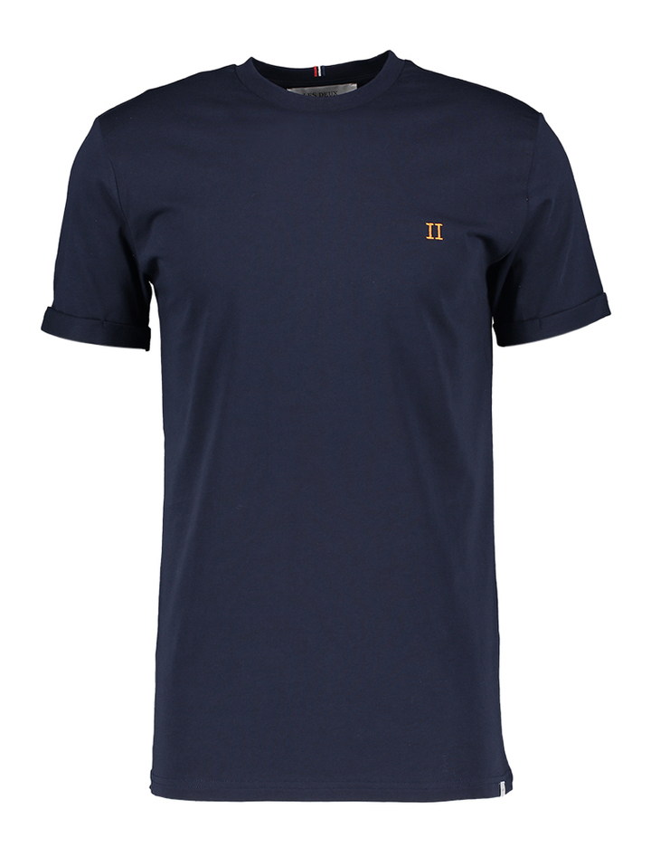 Donkerblauwe t-shirt met ronde hals Les Deux