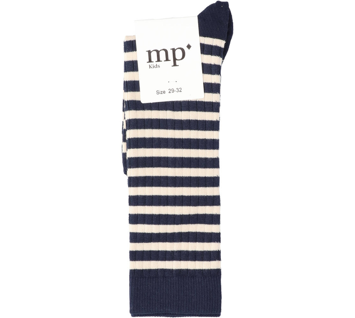 Blauw en ecru gestreepte kousen MP Denmark