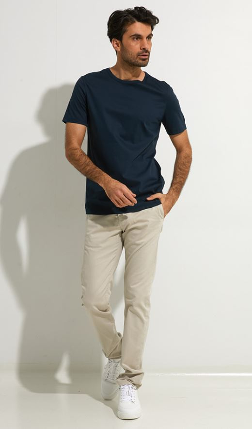 Blauwe t-shirt met ronde hals Mos Mosh
