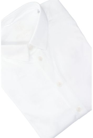 Wit katoenen hemd slim fit met lange mouwen Mos Mosh 