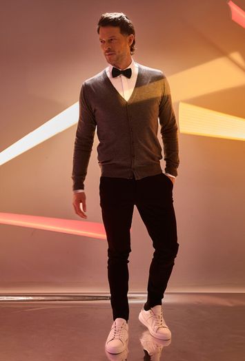 Wit katoenen hemd slim fit met lange mouwen Mos Mosh 