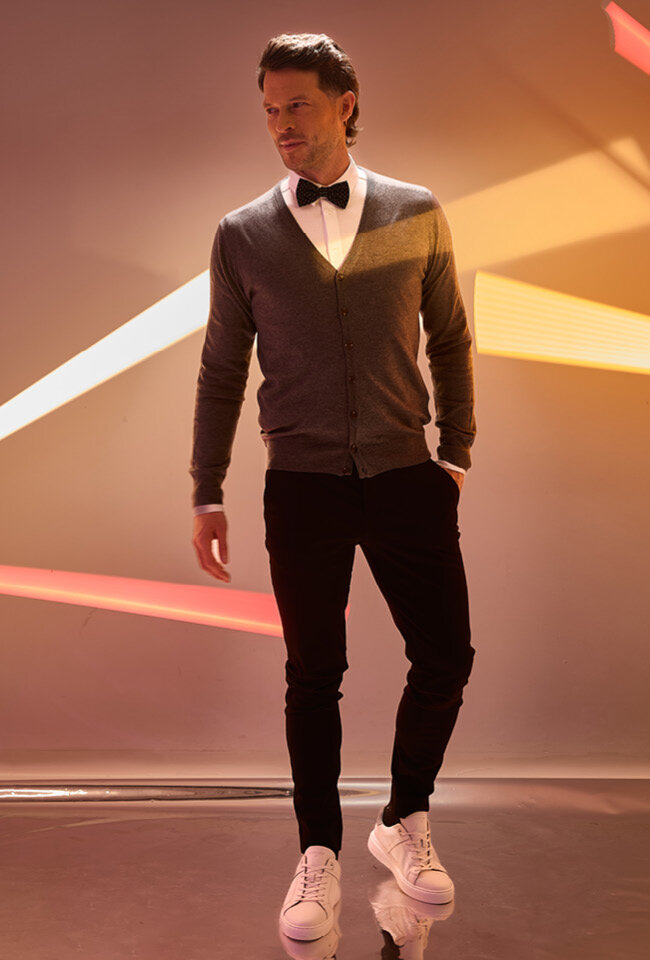 Wit katoenen hemd slim fit met lange mouwen Mos Mosh 