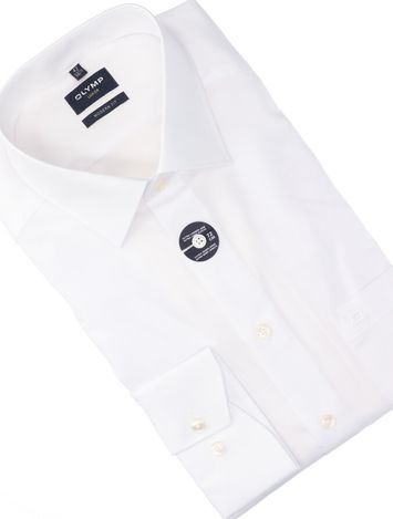 Wit katoenen gekleed hemd regular fit met extra lange mouwen Olymp 