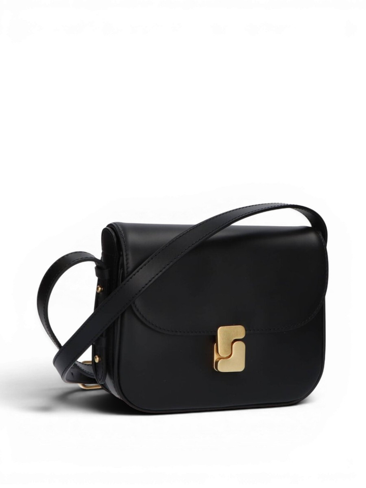 Zwarte crossbody met goudkleurige sluiting Soeur