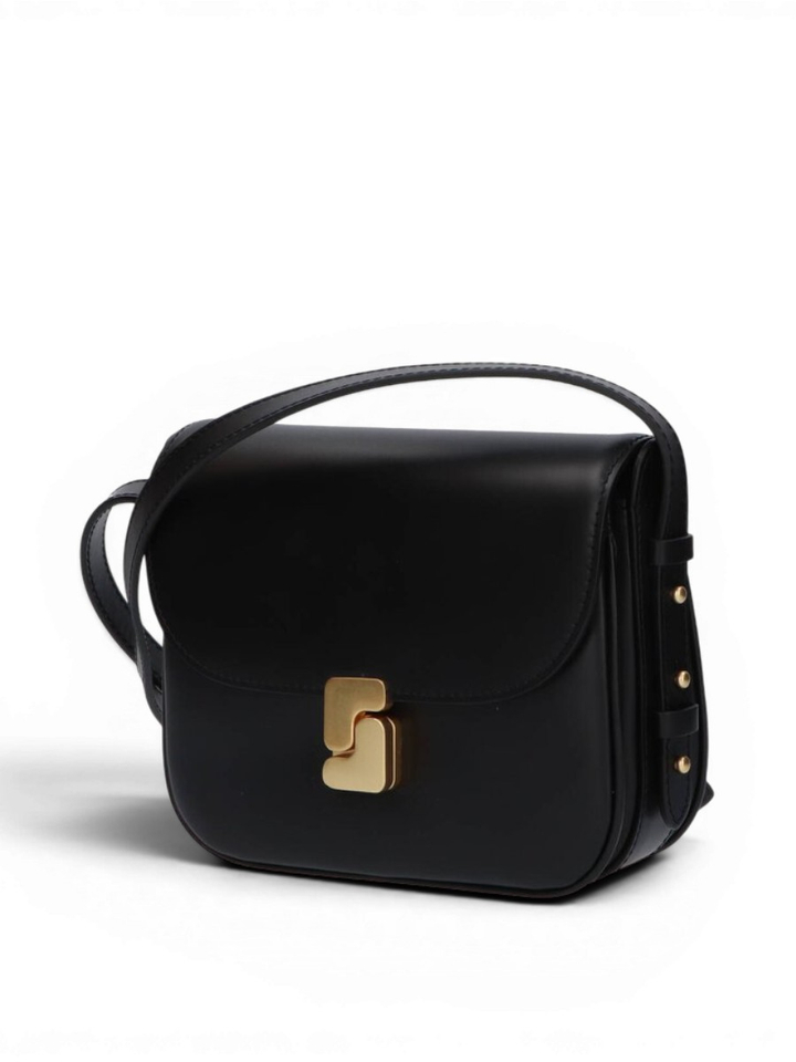 Zwarte crossbody met goudkleurige sluiting Soeur