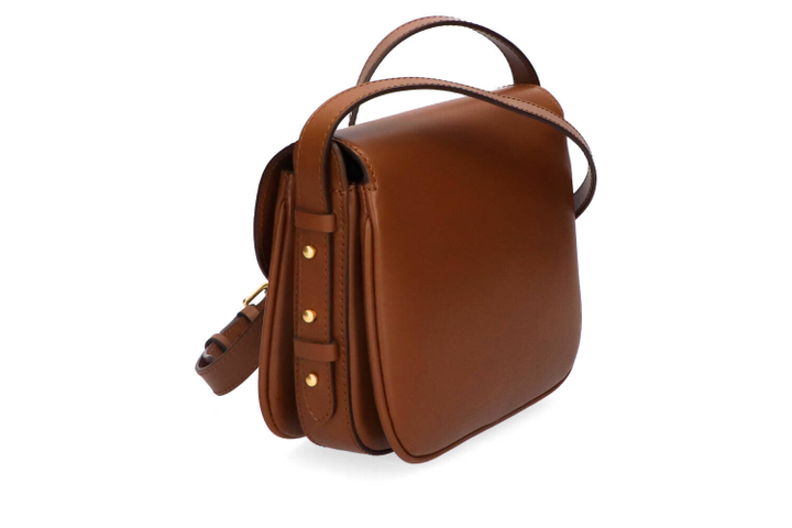 Cognackleurige crossbody met goudkleurige sluiting Soeur