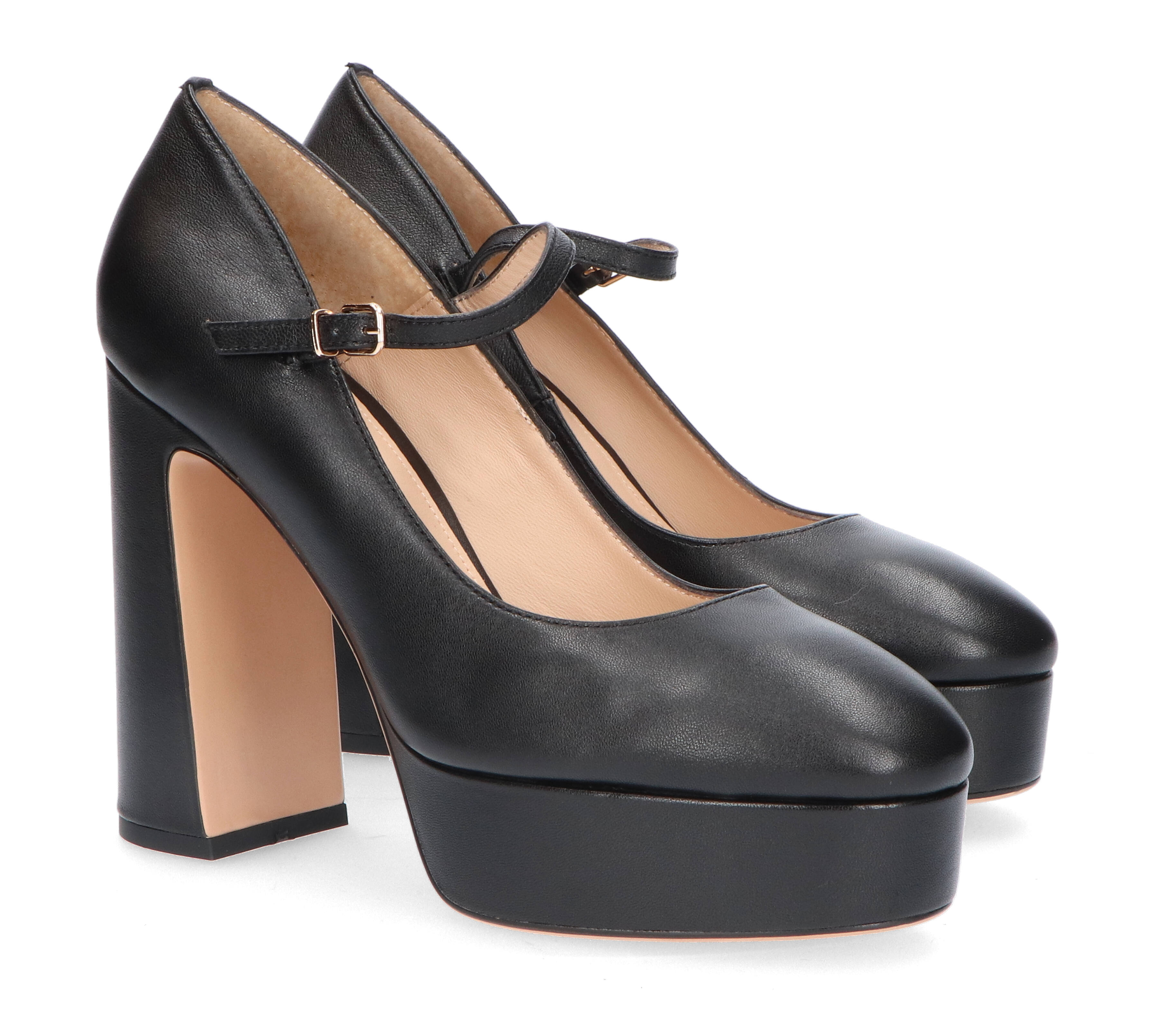 Zwarte pumps met plateau zool en blokhak Lola Cruz