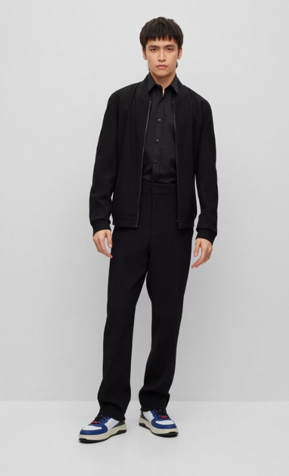 Zwart klassiek hemd Elisha Hugo Boss