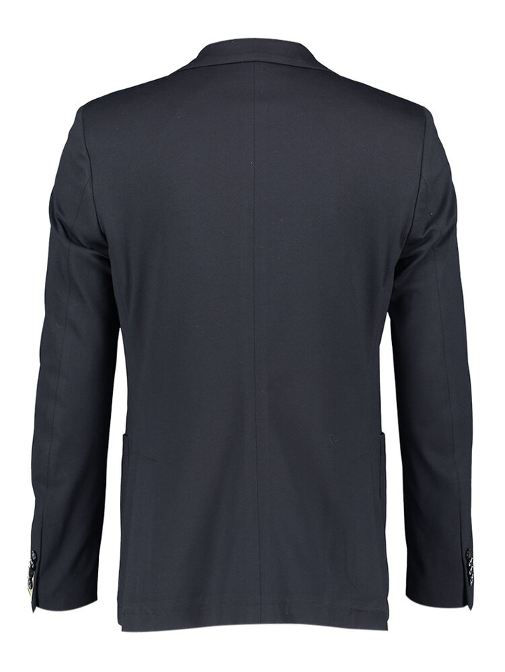 Donkerblauwe blazer met fluogele accenten Benvenuto