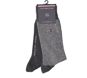 2-pack kousen donkergrijs en donkergrijs gestreept Tommy Hilfiger