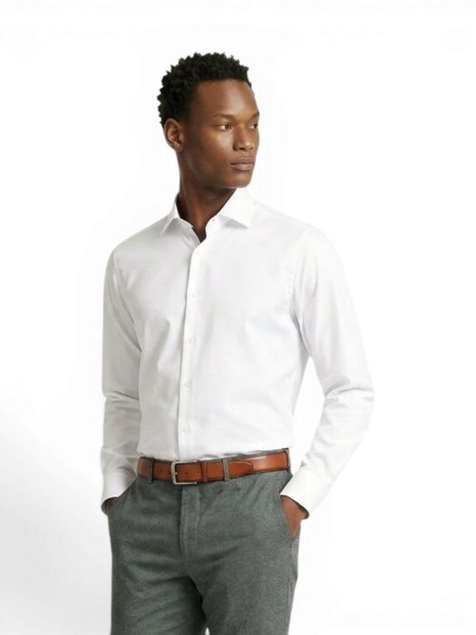 Wit hemd slim fit met lange mouwen Olymp