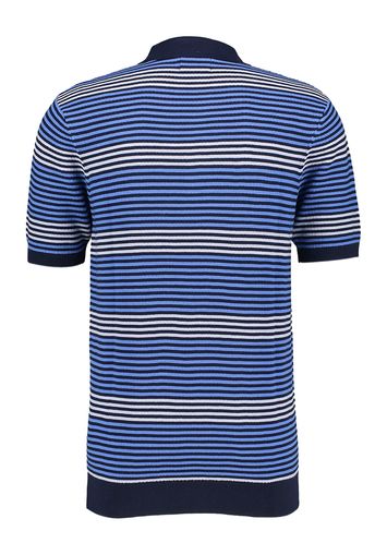 Blauwkleurige katoenen polo met strepenmotief Scotch & Soda