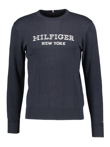 Donkerblauwe sweater met ronde hals Tommy Hilfiger