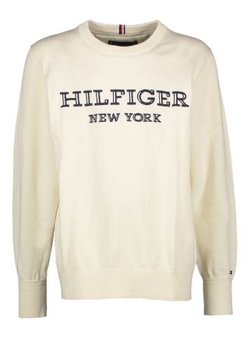 Ecrukleurige trui met geborduurde letters Tommy Hilfiger