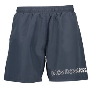 Hugo Boss Donkerblauwe zwemshort met zakken en wit merklogo Dolphin Boss