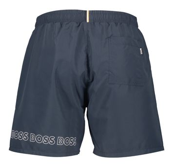 Donkerblauwe zwemshort met zakken en wit merklogo Dolphin Boss