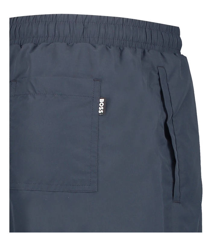 Donkerblauwe zwemshort met zakken en wit merklogo Dolphin Boss