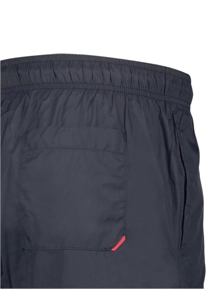 Donkerblauwe zwemshort met zakken en wit merklogo Hugo Red