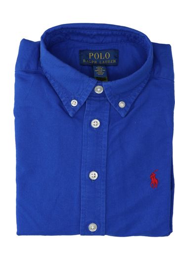 Blauw katoenen hemd (regular fit) met lange mouwen Ralph Lauren