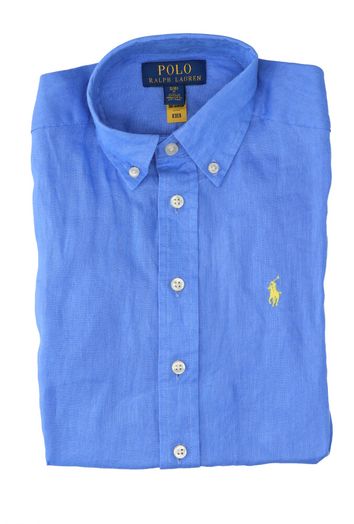 Blauw linnen hemd regular fit) met lange mouwen Ralph Lauren