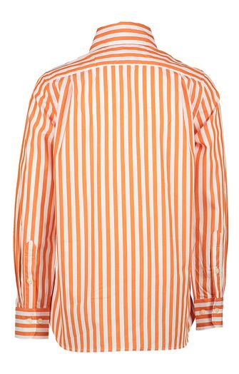 Oranje wit gestreept hemd Ralp Lauren