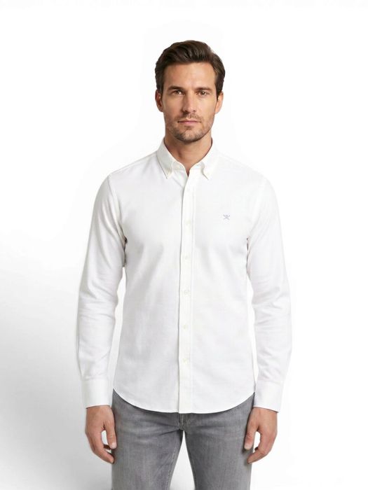 Wit hemd in katoen slim fit met lange mouwen Oxford Hackett