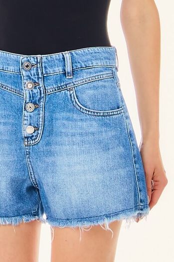 Blauwe jeans short met sierknopen Liu Jo