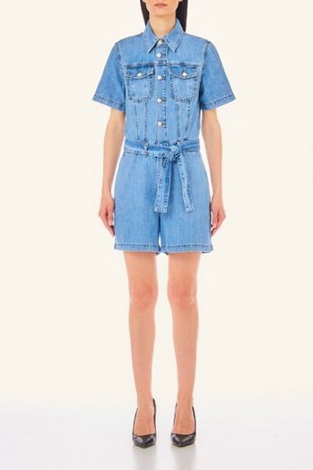 Blauwe jeans playsuit met riem Liu Jo