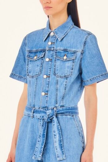 Blauwe jeans playsuit met riem Liu Jo