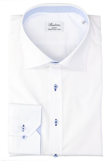 Wit katoenen gekleed hemd comfort fit met lange mouwen Stenströms