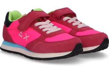 Fluo roze sneakers met fluo details Sun68