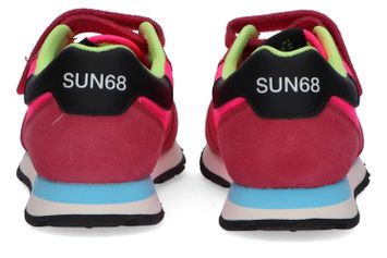Fluo roze sneakers met fluo details Sun68