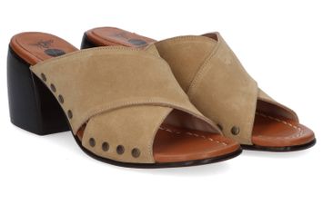 Beige instapper met blokhak Clo Valerie Bourgoin