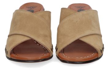 Beige instapper met blokhak Clo Valerie Bourgoin