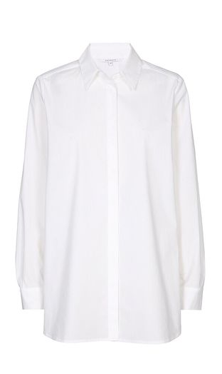 Lange witte bloes met knopen Habon Xandres