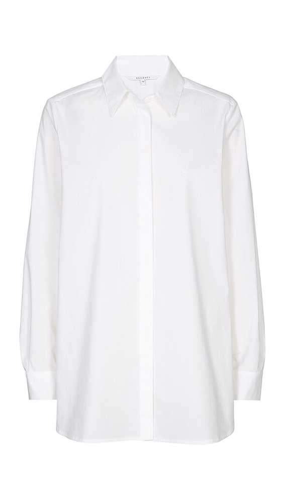 Lange witte bloes met knopen Habon Xandres