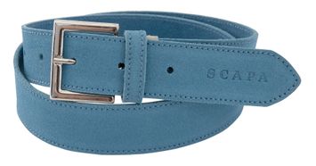 Lichtblauwe riem in daim Communie Scapa