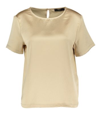 Ecru glanzende bloes met korte mouwen Max Mara