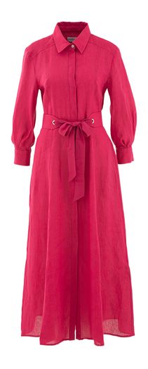 Lange rode maxi jurk met riem in taille Estasi Marella 