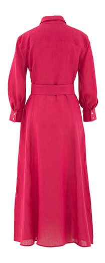 Lange rode maxi jurk met riem in taille Estasi Marella 