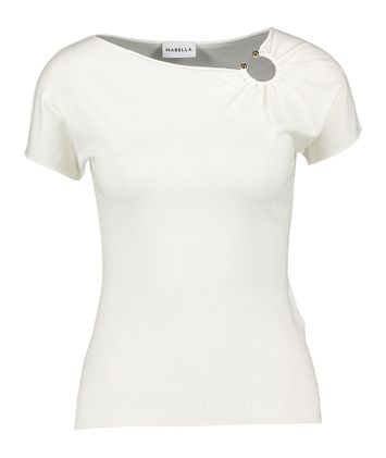 Witte T-shirt met gouden detail Baobab Marella