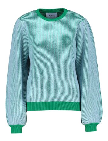 Blauw en groene sweater met ronde hals Elsie Minus