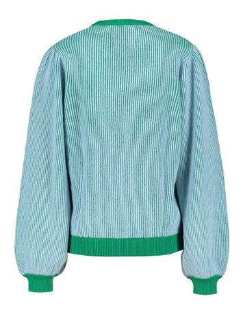 Blauw en groene sweater met ronde hals Elsie Minus